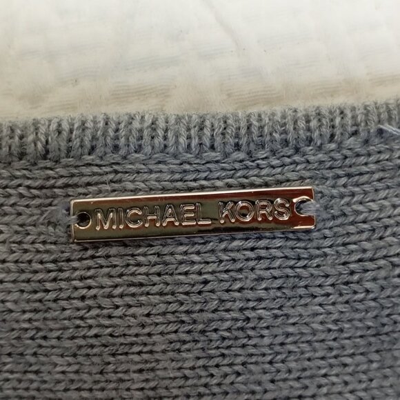 Michael Kors Sweater Womens Gray Long Sleeve Knit With Side Zipper Accents - Picture 7 of 13